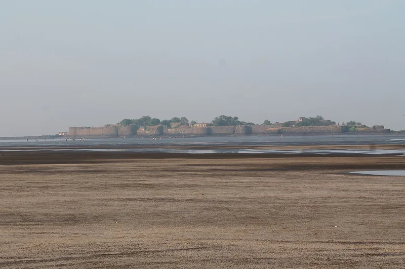 Kolaba Fort walls viewed from the tidal flats