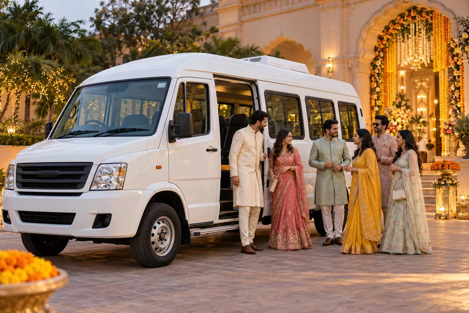 AI-generated wedding transport scene