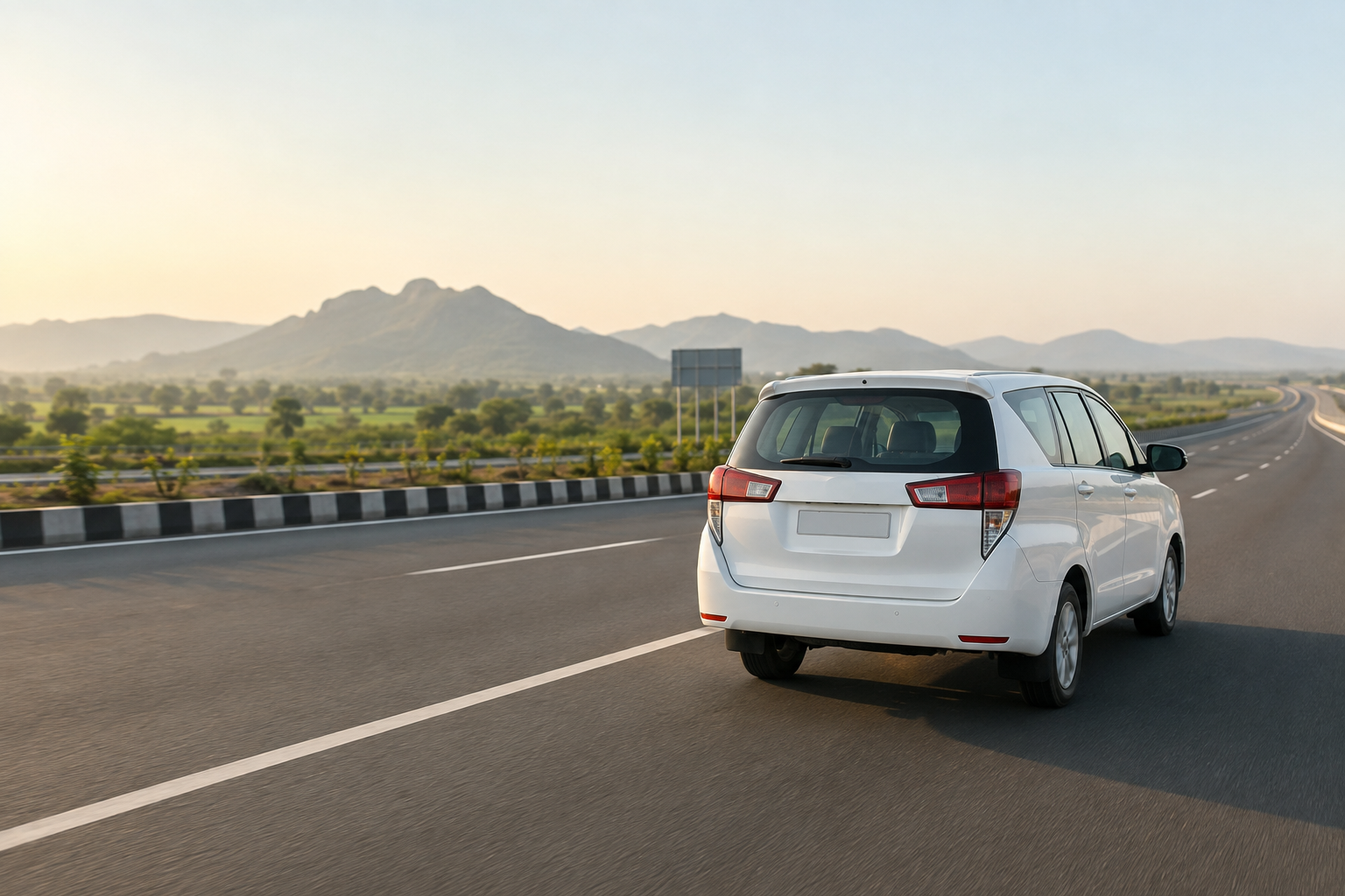 Private cab on the Kalyan to Shirdi Samruddhi Expressway route